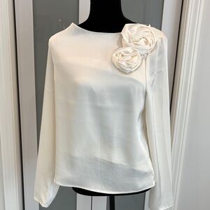 Elegant White Floral Women's Top